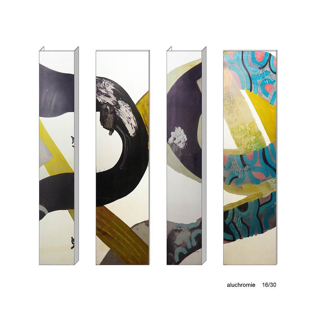 Set of aluchromie panels by Ralph Cleeremans (285 cm high) - Set 16