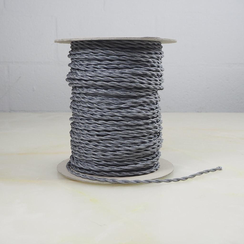 Electrical textile cable 'Twist' 2*0,50 (SILVER)