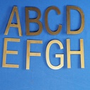 Set of signage letters 'A to H' in brass by Jules Wabbes from the Générale de Banque