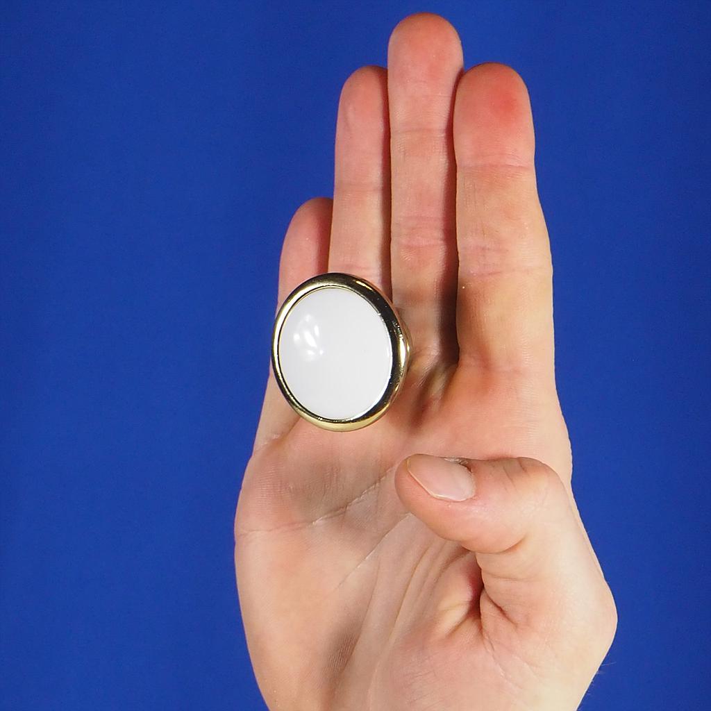 Cabinet button with white inlay