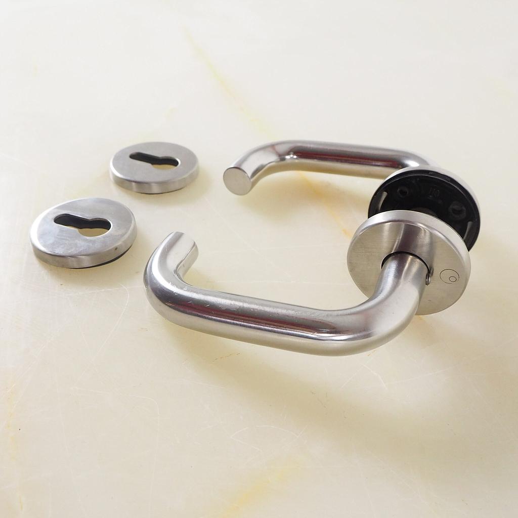 Door lever in stainless steel
