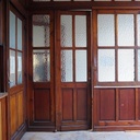 Door with textured glass panels from Ixelles City Hall (H. 269 x W. 79,5 cm) - Left