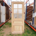 Solid wooden door with glass panels (H. 222,9 cm x W. 88,6 cm) - Left