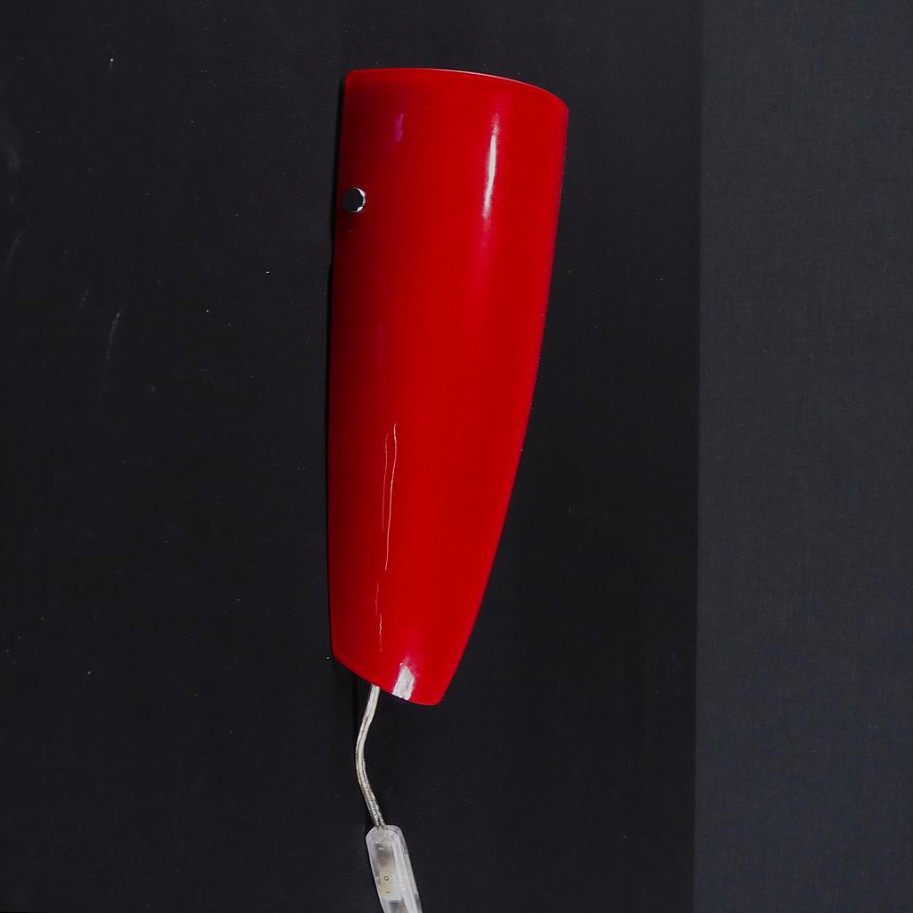 Wall light 'Naro' in glass tinted with a laminated opaline, with cable & power plug - Red - (87272F)