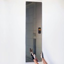 Door in stainless steel with bronze door handles by Jules Wabbes (H. 198 x 53 cm) - Right
