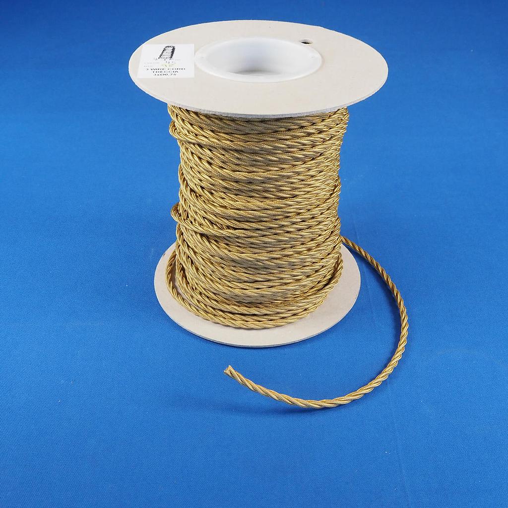 Electrical textile cable 'Twist' 3*0,75 (GOLD)