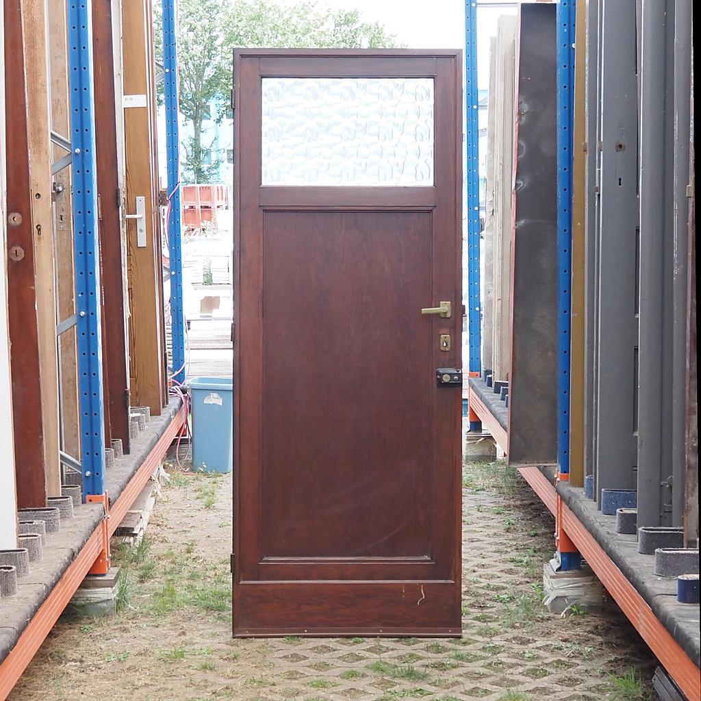 Wooden door with Flemish glass panel (H. 211 cm x W. 82 cm) - Left / Right