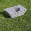 Basin in natural stone (L. 45 cm x W. 28 cm) - Grey