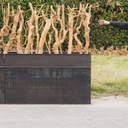 Partition in steel with decorative element 'Small Trees' by Christophe Gevers from the Générale de Banque (L. 800 cm)