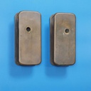 Double handle plate in sand-cast bronze by Jules Wabbes from the Générale de Banque - Hole on both sides (Right or Left)