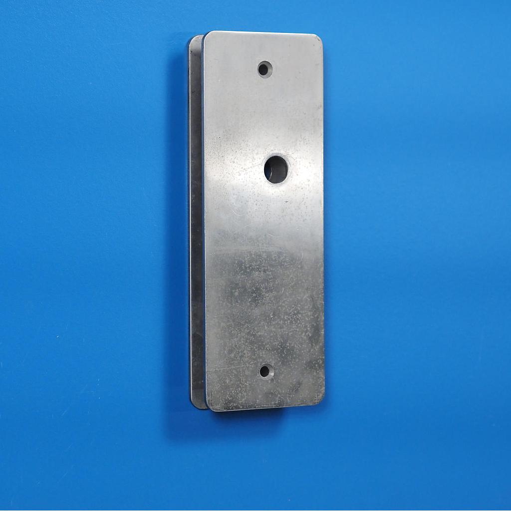 Double handle plate in chrome-plated brass from the Générale de Banque - Hole on both sides (Right/Left)