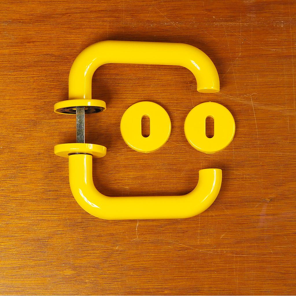 Door handle in nylon with key rosettes - Yellow