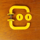 Door handle in nylon with key rosettes - Yellow