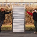Louvered door in stainless steel from the Générale de Banque (H. 195,5 x 95,4 cm) - Right