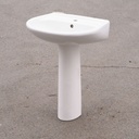 Pedestal bathroom sink in glazed porcelain
