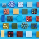 Handpainted glazed terracotta tile from the workshop of Agnès Emery (various sizes) - Only available in our physical shop