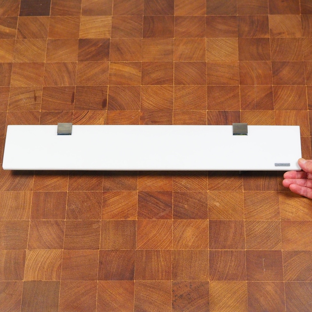 Bathroom wall shelf in opaline glass by Studio Caprotti