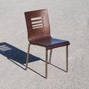 Stackable chair 'Kuadra' by Pedrali in veneered oak plywood