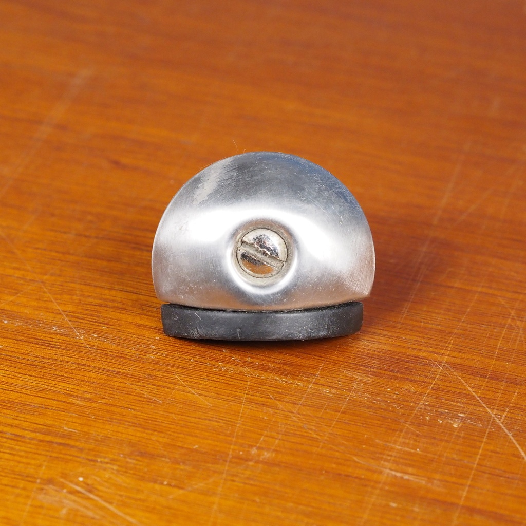Door stop in stainless steel and rubber