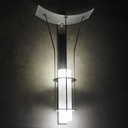 Wall sconce in stainless steel with frosted glass diffusers