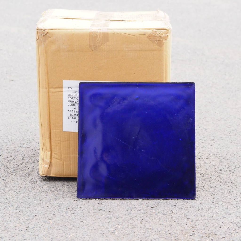Box of 5 handmade wall tiles by Emery&Cie (30,5 x 30,5 cm) - Blue glass