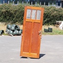 Door in varnished solid pine with textured glass panels (H. 216,5 x W. 82,8 cm) - Right