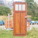 Door in varnished solid pine with textured glass panels (H. 210 x W. 83,5 cm) - Left