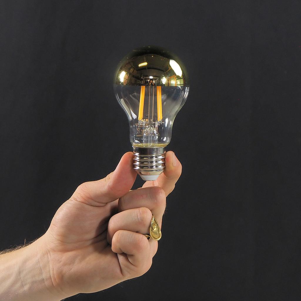 Bulb - OSRAM Classic LED E27 Pear A60 Gold Mirror 4W 400lm 2700K (New)