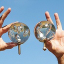Handmade glass knob 'Teardrop' by Emery&Cie (⌀ 9 cm)