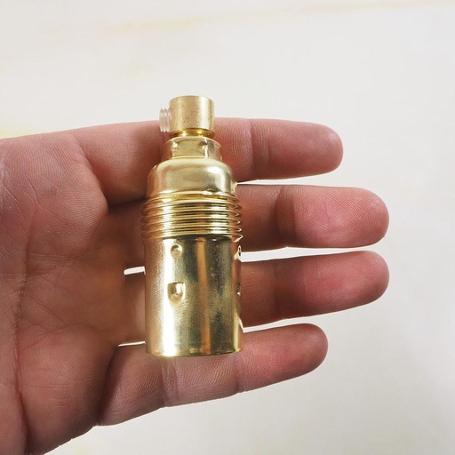 [999LIG969] Golden E14 socket with brass cable tie (New)