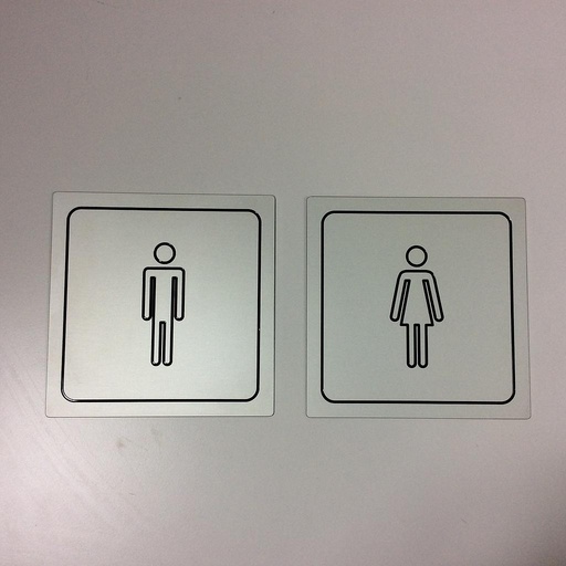 [999HAR050] Toilet signage (male and female) in aluminium