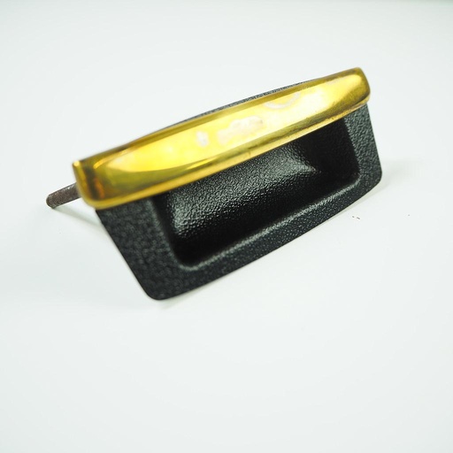 [103HAR285-2] Cosmo - polished brass and black inset cabinet handle (Length : 9 cm)