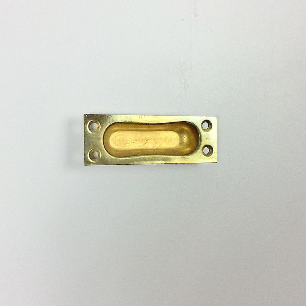 [103HAR075] Pair of flush cabinet handle in brass (8 cm)