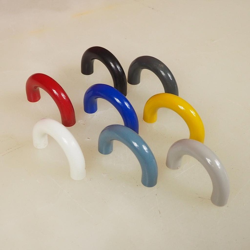 Colourful cabinet handle in plastic
