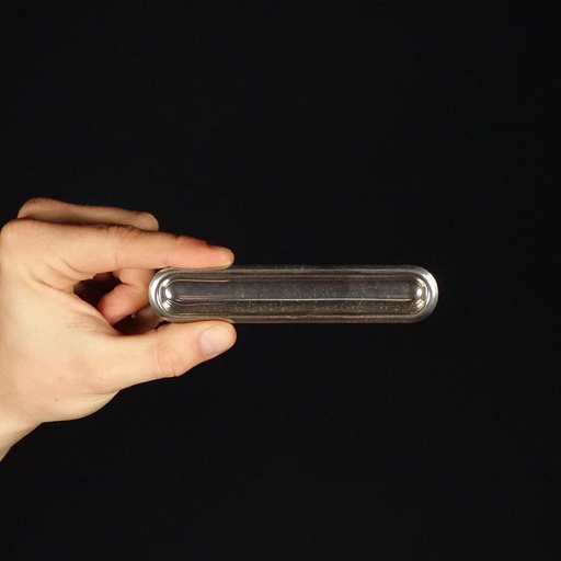 [183HAR066] Inset cabinet handle in aluminum (11,5 x 2,2 cm)