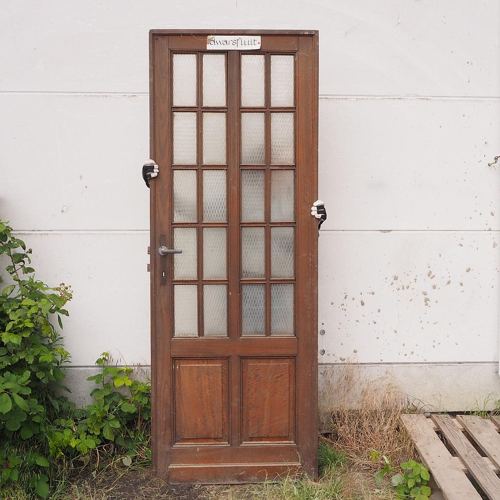 [189DOP029] Door in painted wood with patterned glass panels (W. 83,5 x H. 224,4 cm) - Right