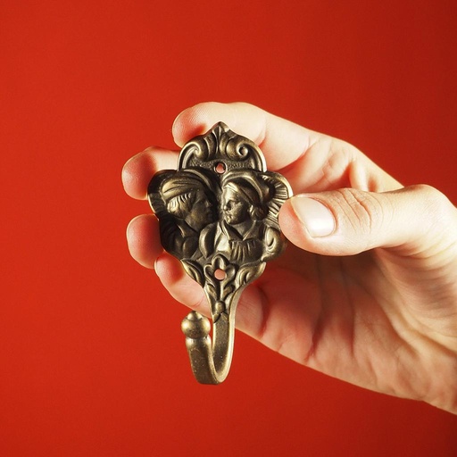[999HAR870] Coat hook 'Robin and Marian' - Bronze