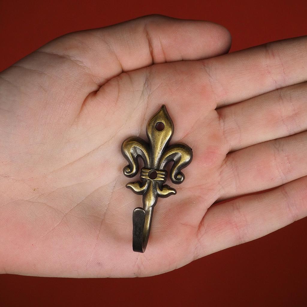 [999HAR907] Coat hook 'Fleur de lis' - Bronze - Medium