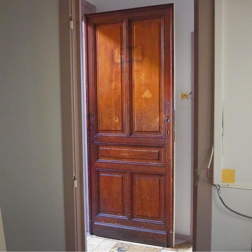 [202DOP015] Door in solid wood from Ixelles City Hall (H. 232 x W. 92,2 cm) - Left