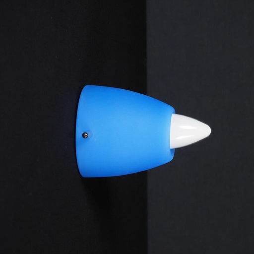 [203LIG042] Wall or ceiling light in blue frosted glass by M. Mengotti & S. Prandina for Prandina