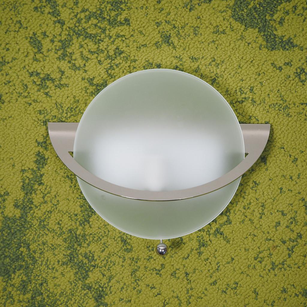 [206LIG594] Wall light in frosted glass and polished brass by Holtkötter Leuchten - Silver