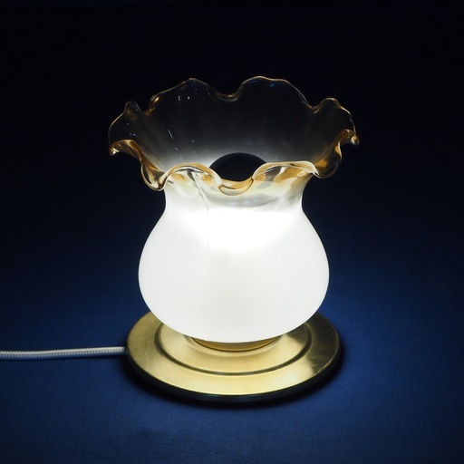 [122LIG218] Table light 'Rudolf' in brass and opaline glass