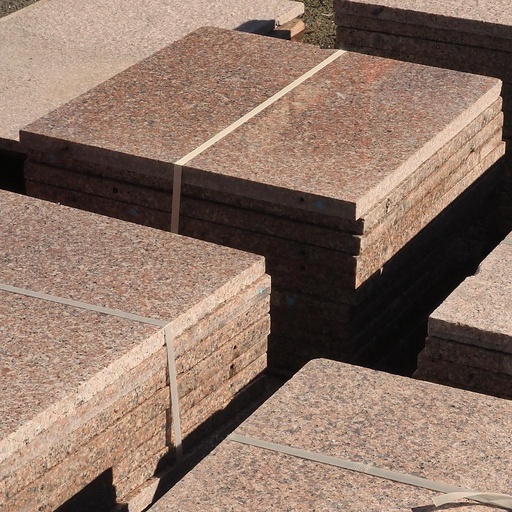 [999FLO828] Square pink granite slabs with polished finish (from 2,9 to 3,5 cm thick) - Sold per m2