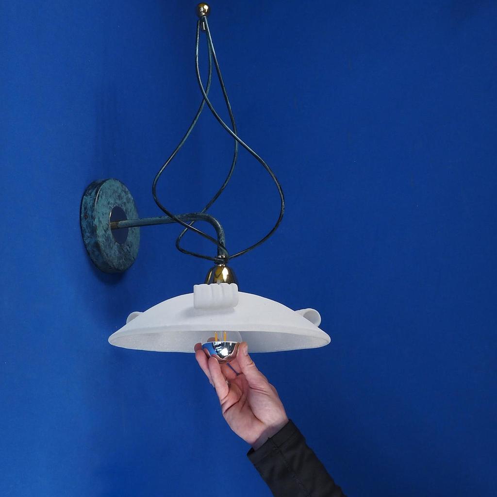 [206LIG763] Wall light in steel and acid washed glass by Ineslam