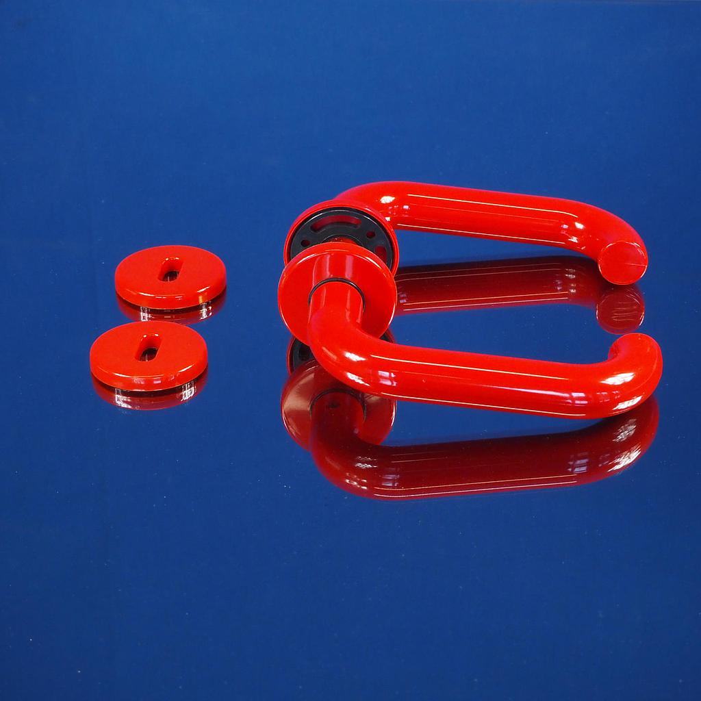 [999HAR1013] Door handle in nylon with key rosettes by Premar - Red