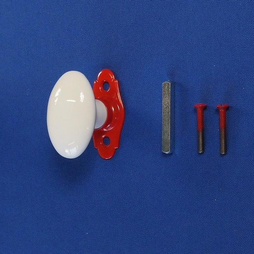[999HAR1028] Single door knob in Limoges porcelain - Red