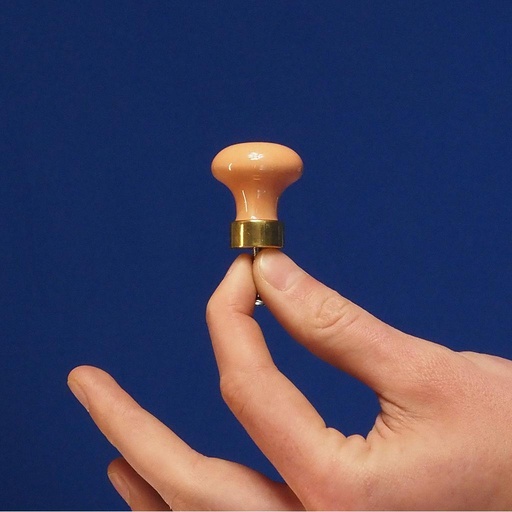 [999HAR1033] Cabinet knob in salmon pink porcelain and brass