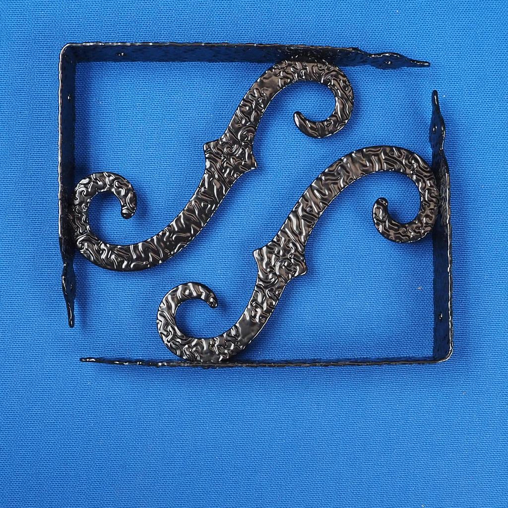 [999HAR1040] Pair of shelf brackets in wrought iron (15 cm x 11,2 cm)