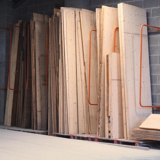 Rind panels in reclaimed glued laminated timber (various dimensions) - Only available in our physical shop