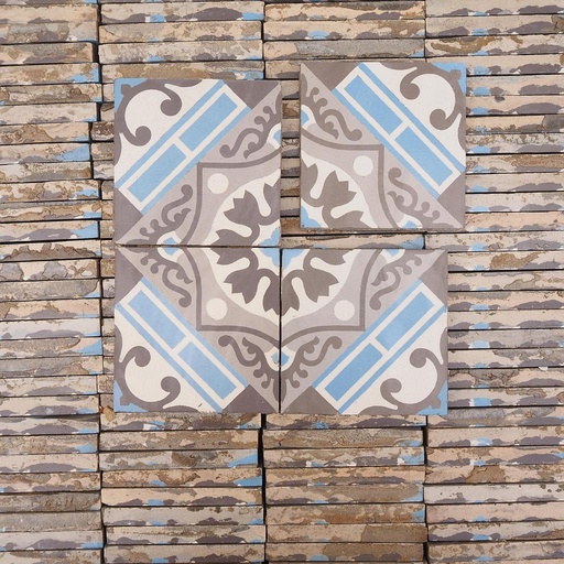 [222FLO001] Reclaimed ceramic tiles by Saint Ghislain (14 x 14 cm) - Sold per m2